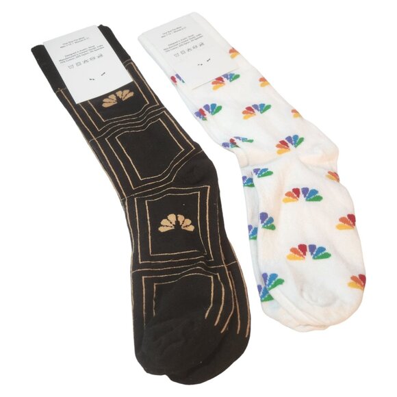 2 New in Pkg. NBC Network Logo Socks One Size Fits Most Men 7-12 Women 6-11 - Picture 5 of 7